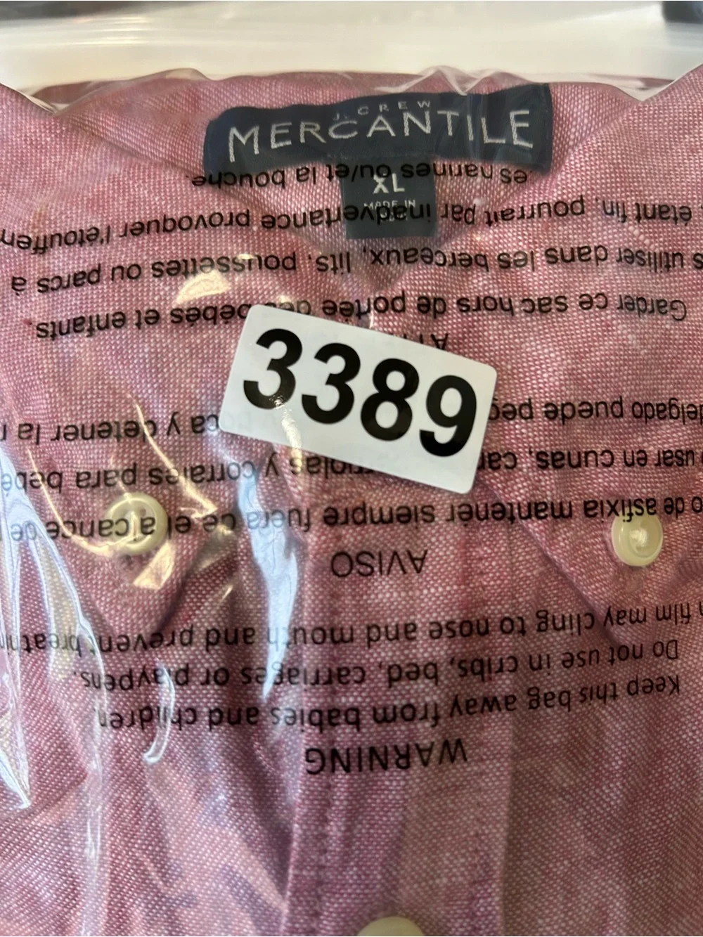 J.Crew Mercantile 100% linen Men's Button-Down Shirt Dusty Pink Size XL